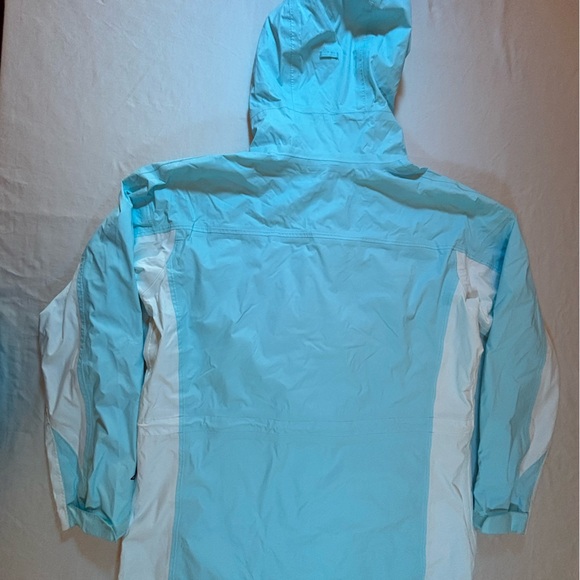 Columbia Women’s XL Aqua Blue White Fleece Lined Hooded Winter Jacket - Picture 9 of 16